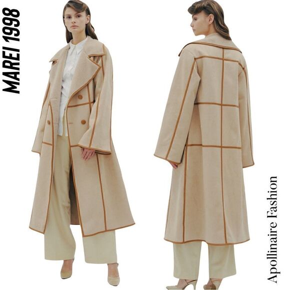MAREI 1998 for FREE PEOPLE SWEET PEA FAUX FUR COAT IN SAND NWT LARGE - Picture 1 of 13